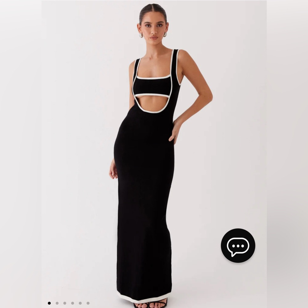 peppermayo lost in paris knit maxi dress
